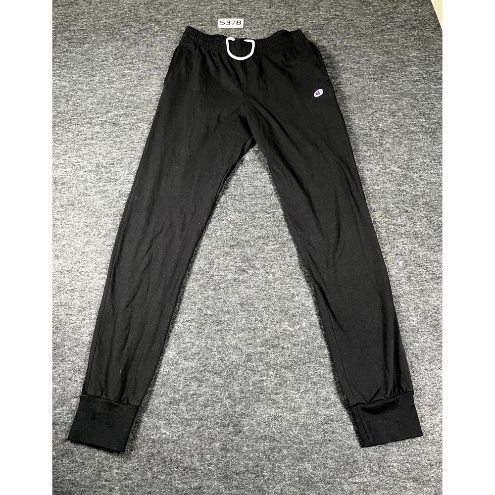 Champion Activewear Sweatpants Mens Medium Black Cotton Tapered Leg Drawstring